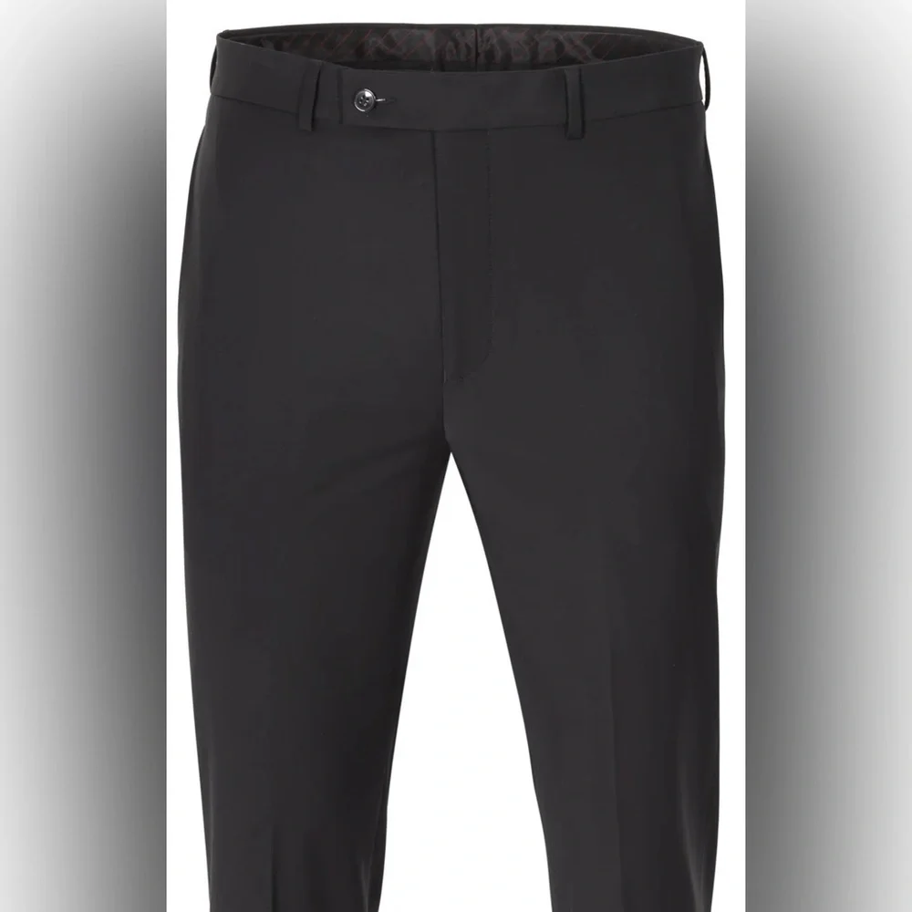 Calvin Klein Tailored Black Wool Dress Pants 34x30 Modern Slim Office Essential